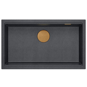 Lavello In Granito Logan 110 Black Metallic Oro