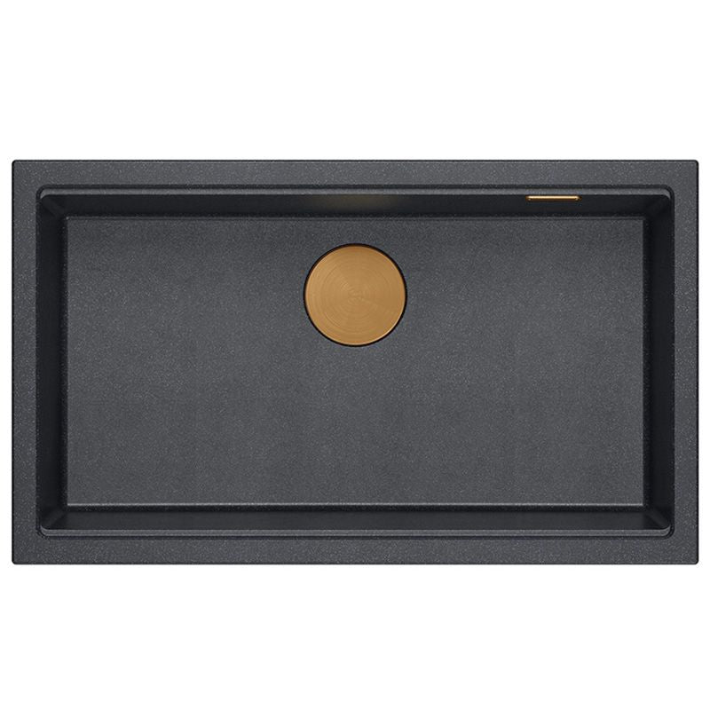 Lavello In Granito Logan 110 Black Metallic Rame