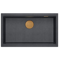 Lavello In Granito Logan 110 Black Metallic Rame