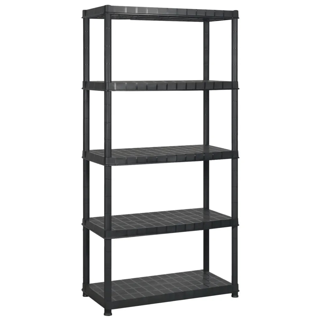 Scaffale a 5 Ripiani Nero 255x40x185 cm in Plastica CFW9643154