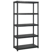 Scaffale a 5 Ripiani Nero 255x40x185 cm in Plastica CFW9643154