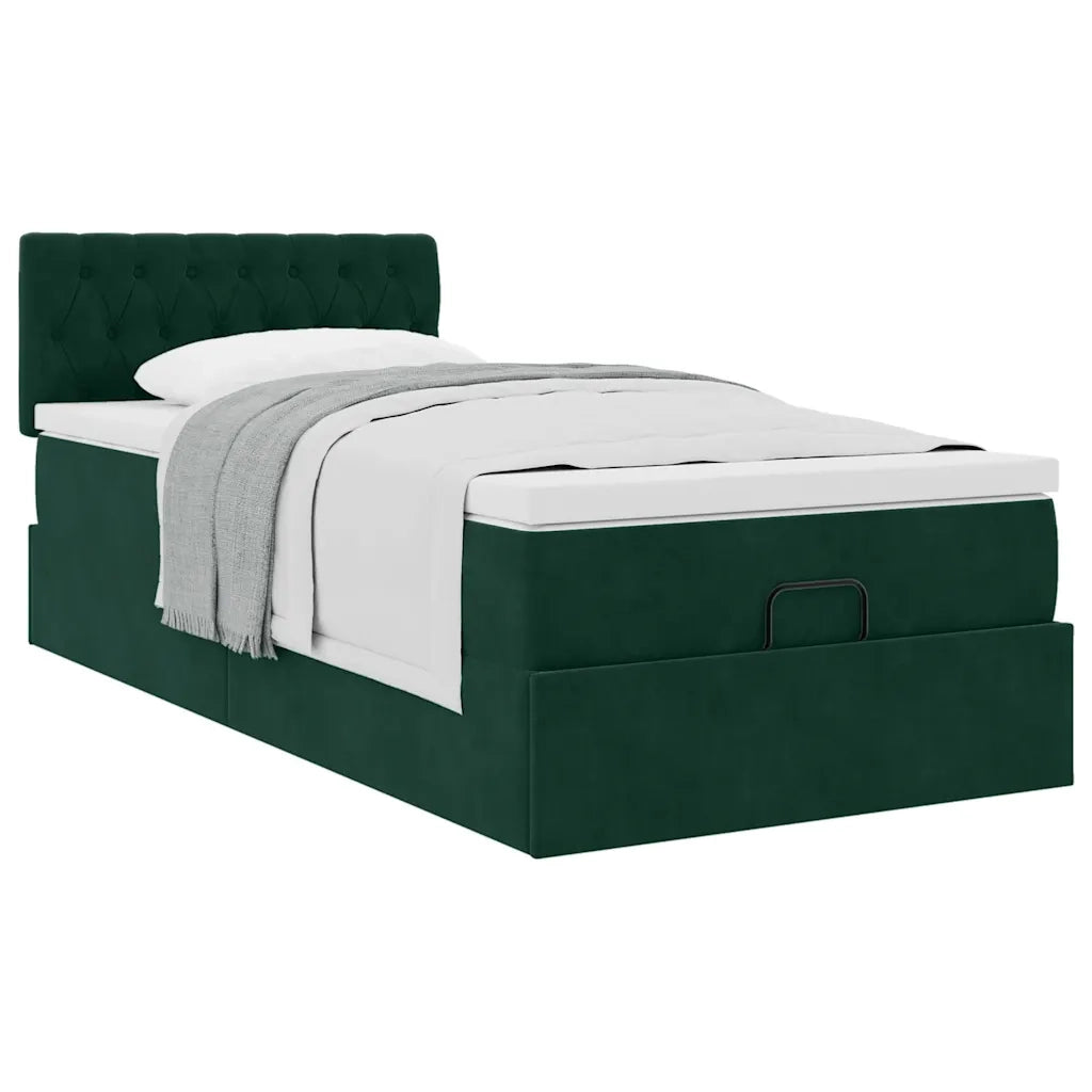 vidaXL Struttura Letto Pouf con Materasso 90x200 cm in Velluto