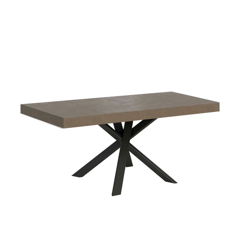 Tavolo Allungabile 90-194x90x76 cm Clerk Premium Tortora Gambe Antracite