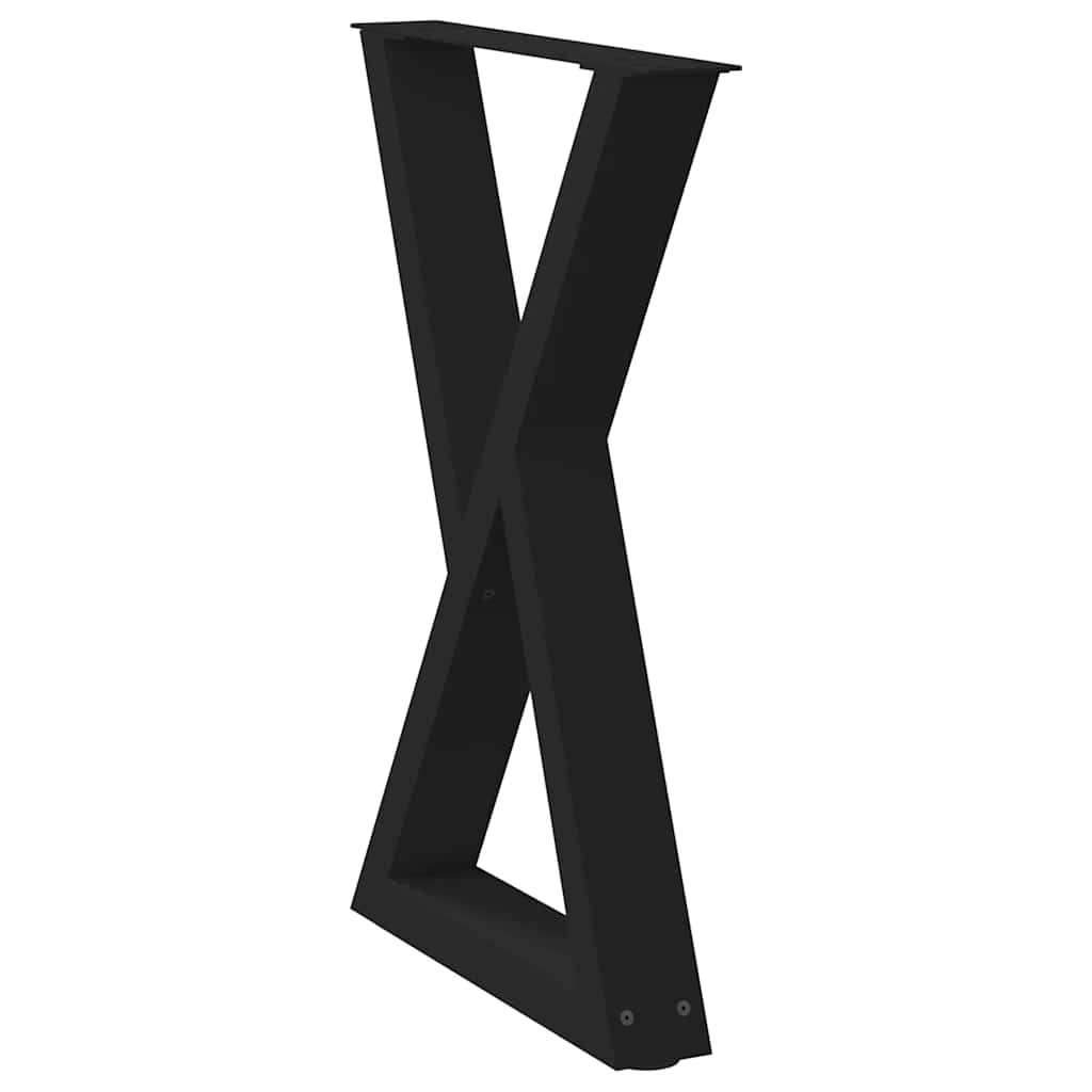 Set di 2 gambe regolabili per tavolo da pranzo 60 x 72-73,3 cm in acciaio nero 02_0057006