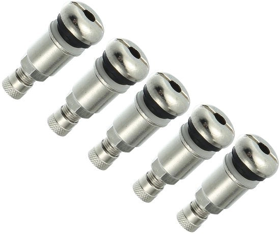 Ventiello per pneumatici a 5 velocità - Vano - Fusto - Colore argento - Lega di alluminio - Duraturo - Ventielli per pneumatici