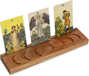Supporto per Tarocchi in Legno con Standard di Magia Lunare per Lettura Lenormand Meditazione Affermazione Giornaliera Display di Carte Tarocchi Accessori Altare Pagano Decorazione Accessori