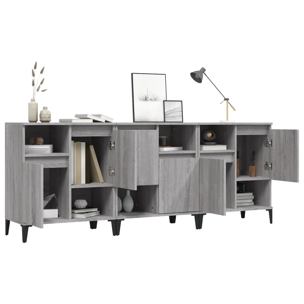 Credenze 3pz Grigio Sonoma 60x35x70 cm in Legno Multistrato 3185749