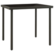 Tavolino da Giardino | Tavolo da Pranzo per Esterni Antracite 80x80x72cm Vetro Acciaio