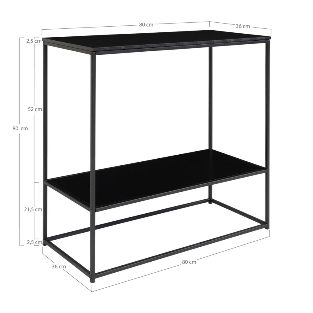 Tavolo Consolle Vita, Nero, Metallo, 36x80x80 cm