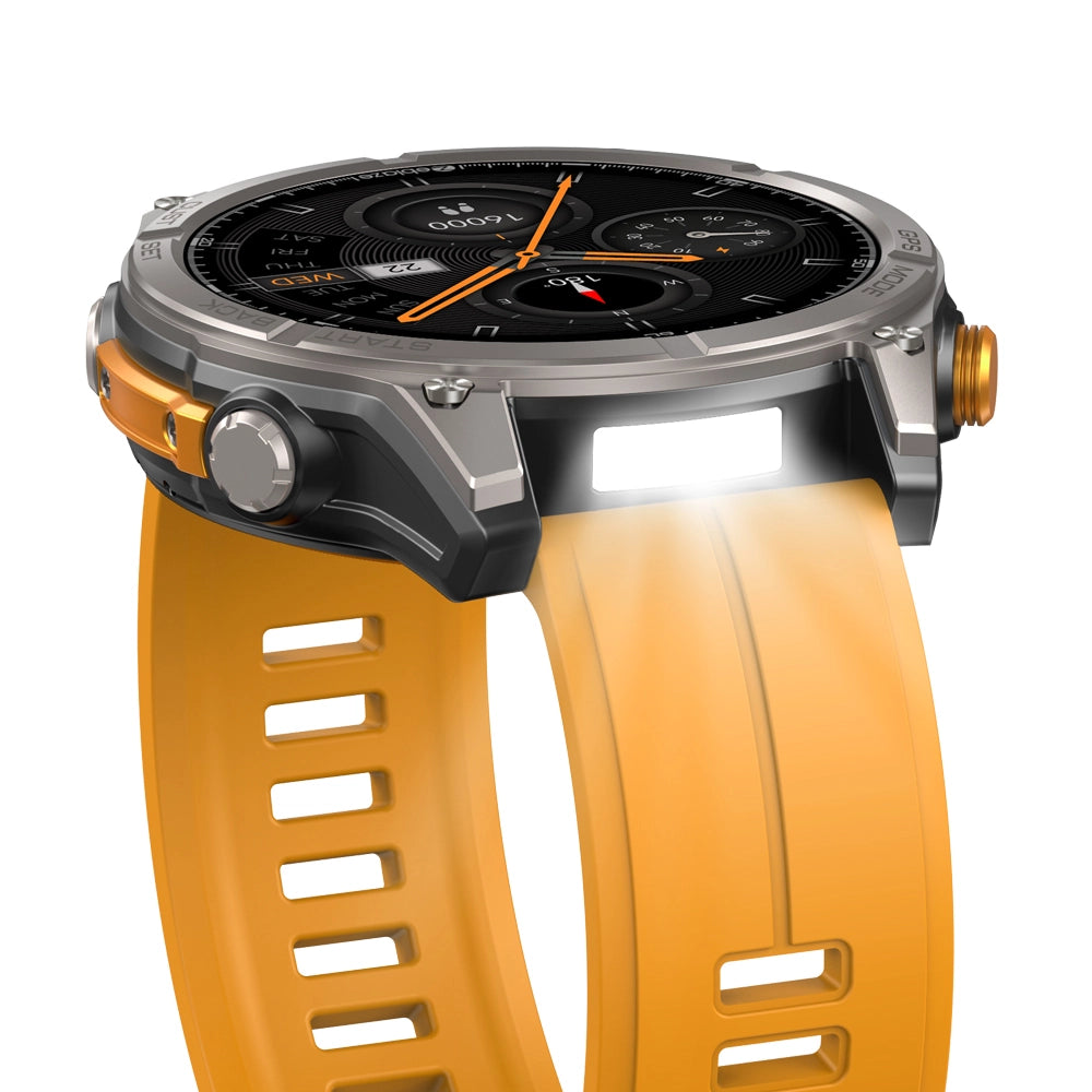 Smartwatch Orologio Intelligente HD-GPS con 6 sistemi satellitari; impermeabile 5 ATM-170 modalità sportive; monitoraggio della salute 24 ore su 24-Giallo
