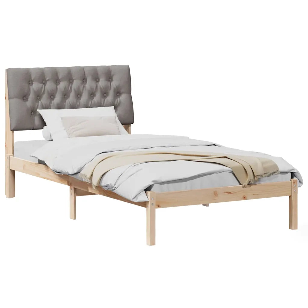Letto con Testiera Rivestita-Struttura Letto con Testiera Marrone 100 x 200 cm 225889