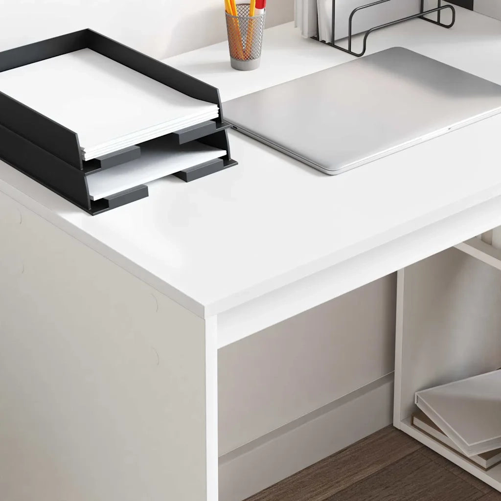 Scrivania | Tavolo da Ufficio Bianco 108 x 55 x 103.5 cm Legno multistrato