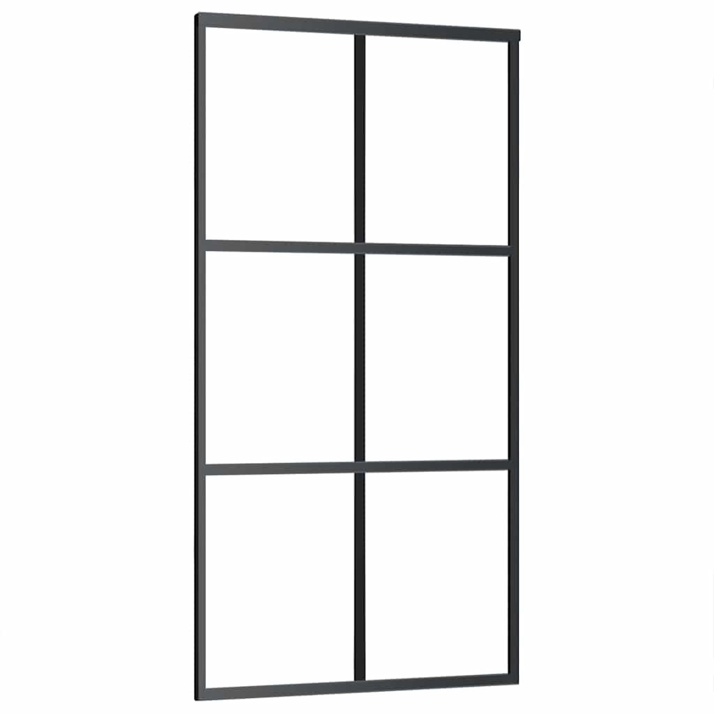 Porta Scorrevole in Vetro ESG e Alluminio 102x205 cm Neracod mxl 121068