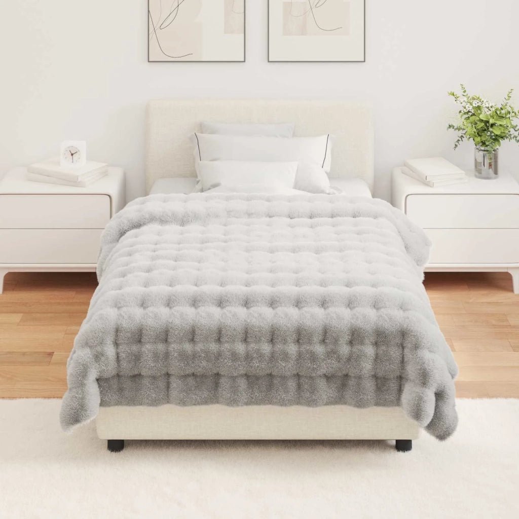 Coperta antiscivolo in finta di coniglio Olite 4 pcs Grigio
