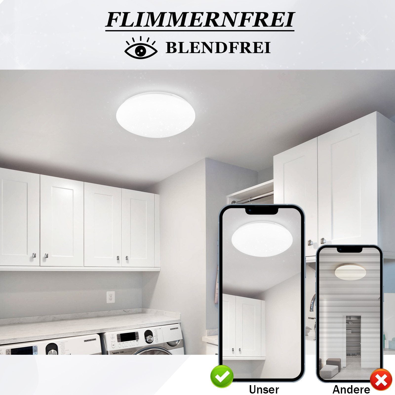 ZMH Lampada da soffitto LED 2 pezzi 5W 6500K bianco freddo per cucina camera