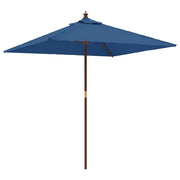 Ombrellone da giardino con palo in legno 198 x 198 x 231 cm blu 02_0008338