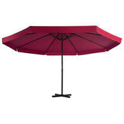 Ombrellone da Giardino con Base Portatile Rosso 276325