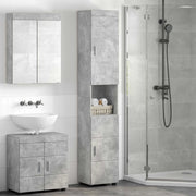 Set di Armadi da Bagno TULUM Grigio cemento 37 x 31,5 x 203 cm 880354