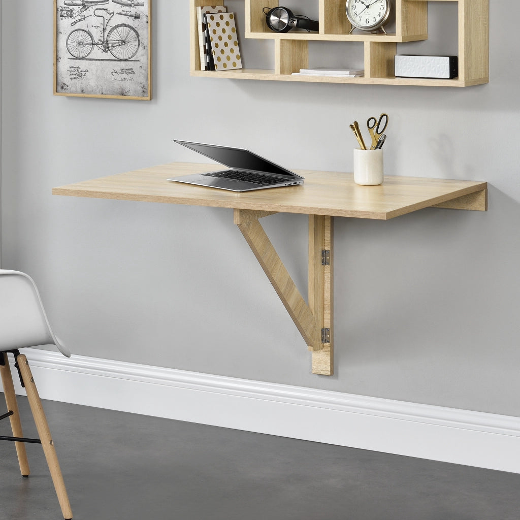 Tavolo da Muro con Piano Ribaltabile 100x60 cm Rovere Sonoma [en.casa]
