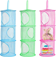 3 contenitori di stoccaggio per orsetti 3 livelli di stoccaggio organizzatore per peluche con tasche multi strato.
