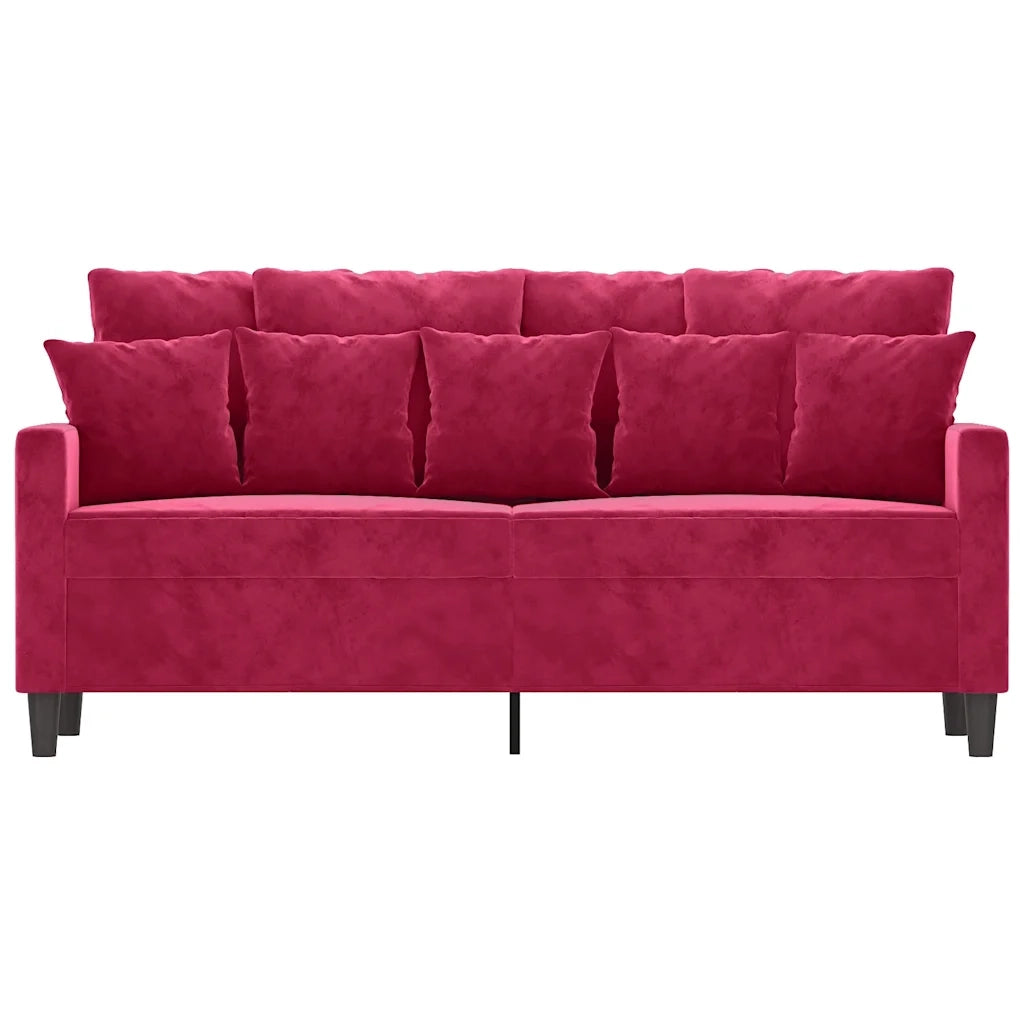 Divano a 2 Posti Rosso Vino 140 cm in Velluto 359307