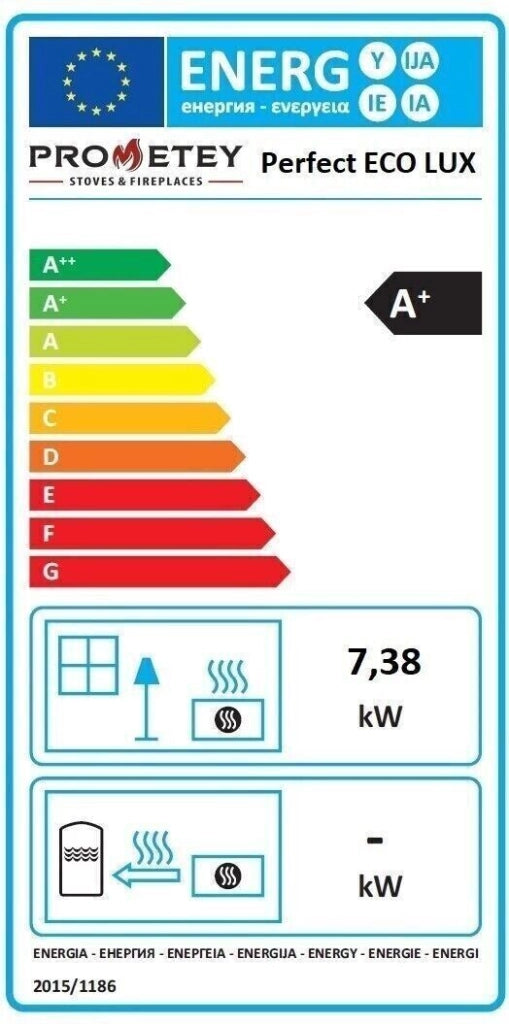 Stufa a legna Perfect Lux Eco con piastra superiore in ghisa uscita sinistra - 7,38 kW