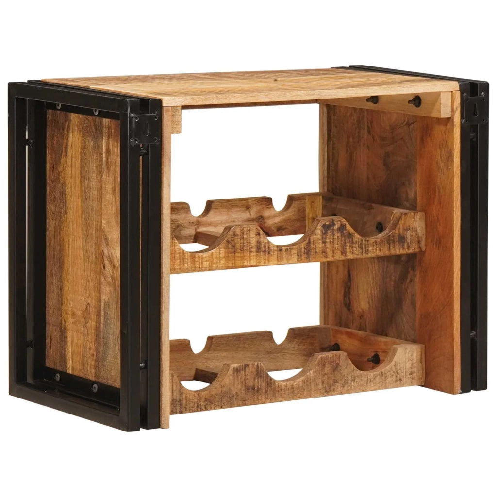 Portabottiglie 60 x 45 x 33 cm Legno di Mango Grezzo Massiccio