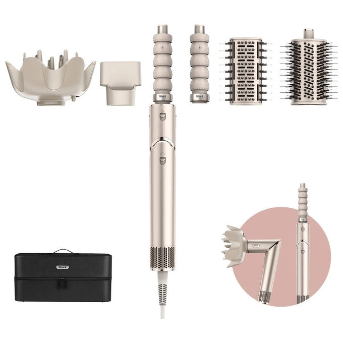 Shark HD446SLEU FlexStyle Asciugacapelli Multistyler 5 in 1 1650 W Tecnologia Coanda 5 Accessori colore Champagne