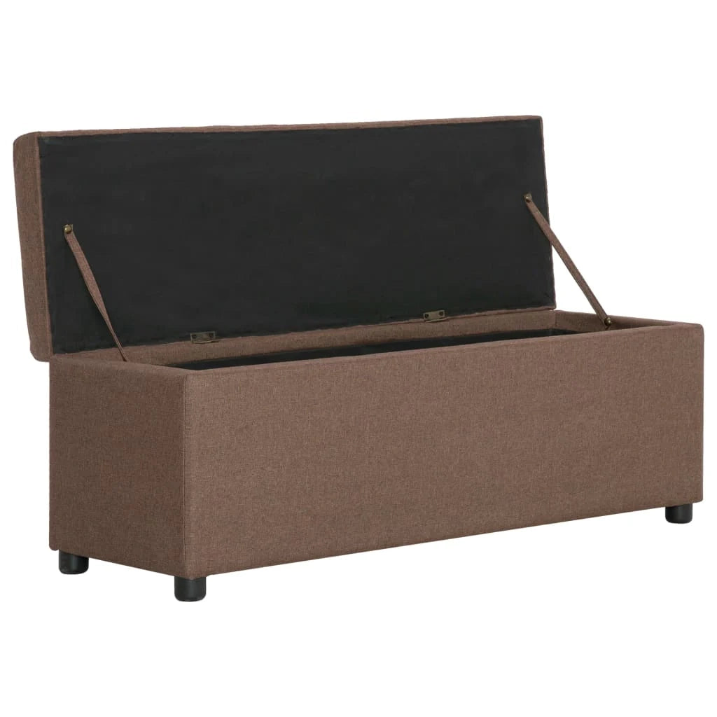 Panca con vano contenitore 116 cm poliestere marrone 02_0010893