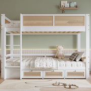 Letto a castello per bambini 90x200 cm con 3 cassetti