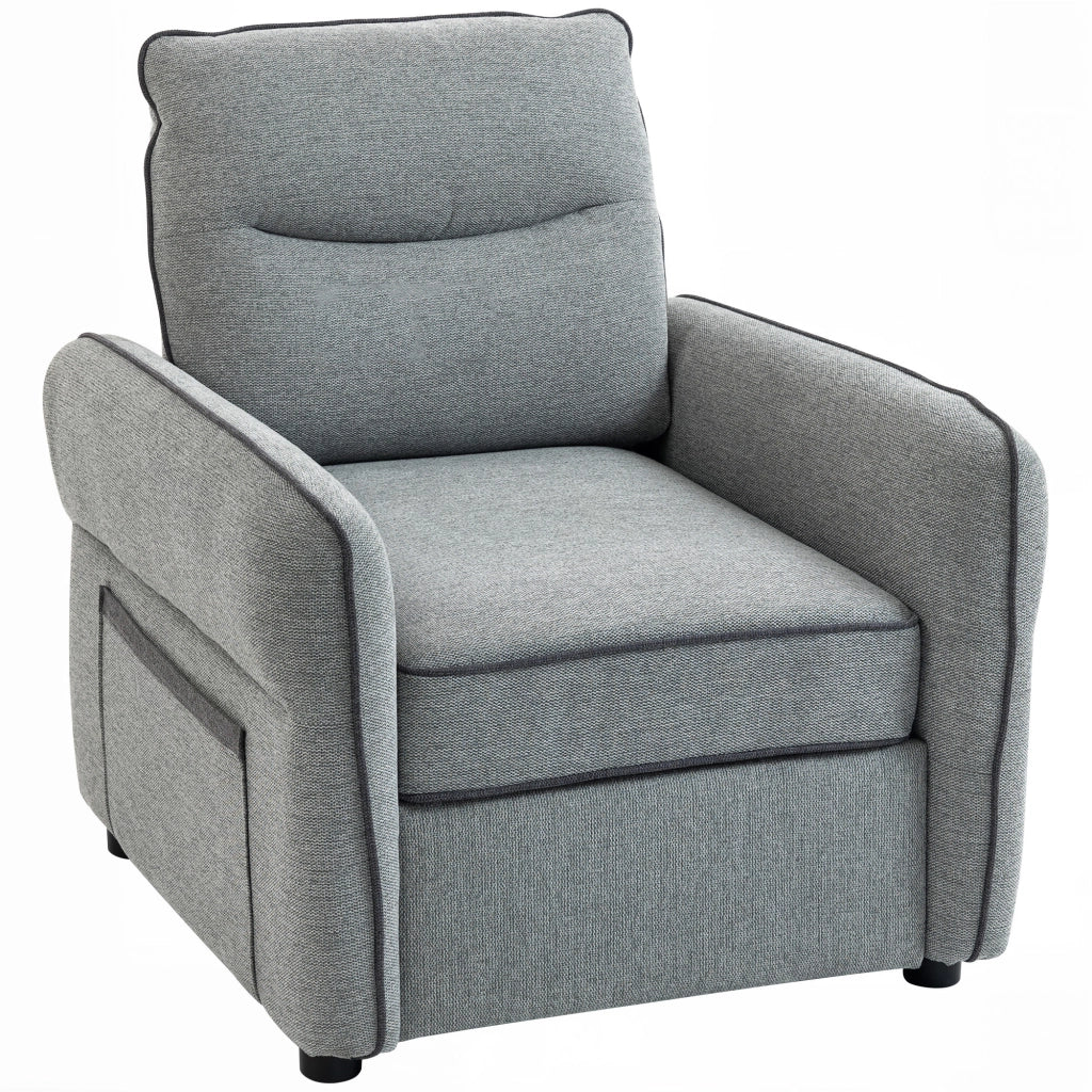 Divano 1 posto in velluto ¨C zephmum ¨C 80x81x90 cm grigio