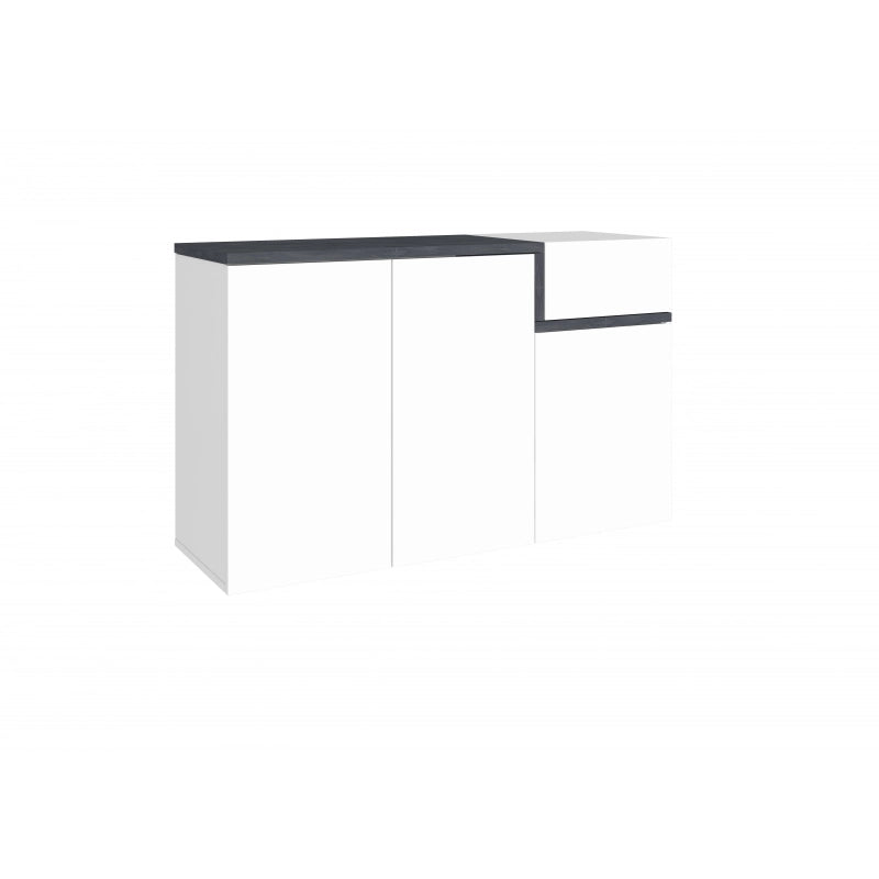 Scarpiera Zet 120 – 3 ante + 1 ribalta – Bianco Lucido/Ardesia