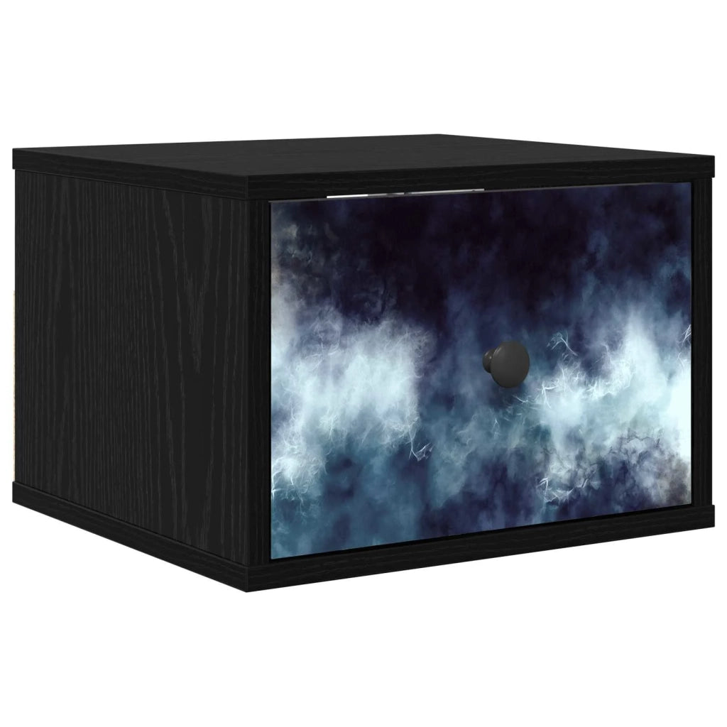 Mobiletto da comodino a parete RAALTE Rovere Nero 8007443