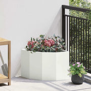 Vaso d'angolo-Fioriera-Contenitore per Piante Bianco 45 x 45 x 35 cm Acciaio