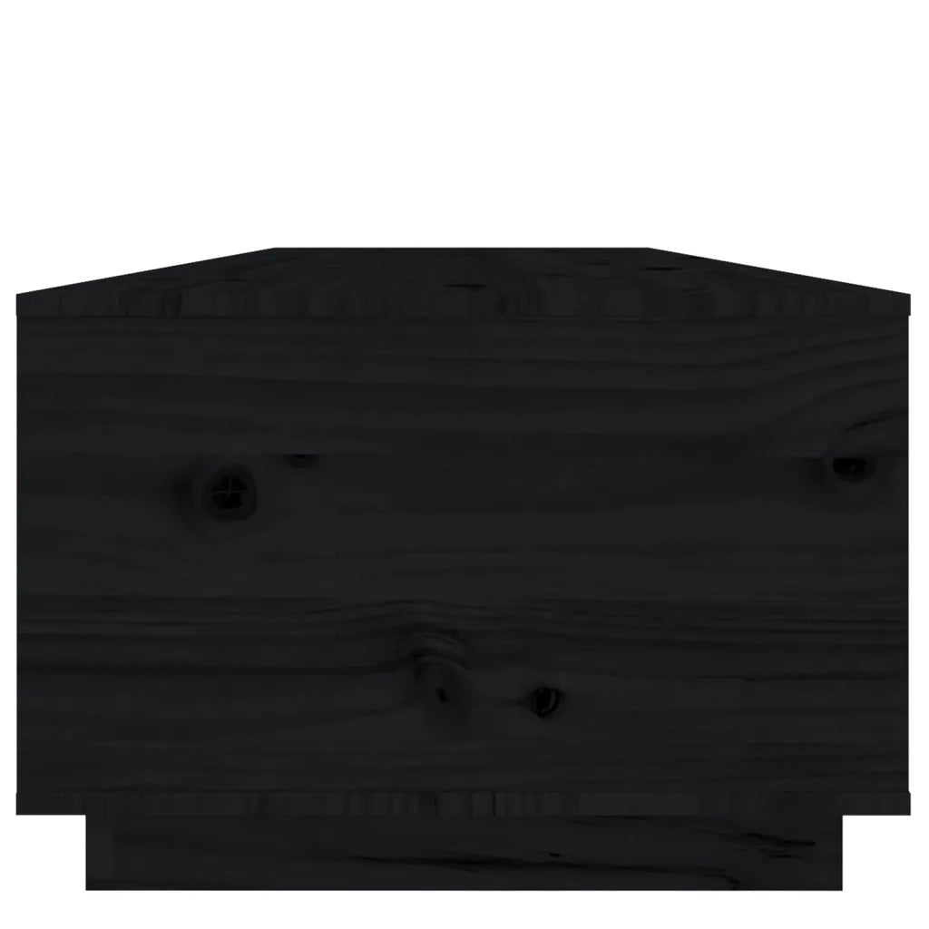 Tavolino da Salotto Nero 100x50x35 cm Legno Massello di Pino 818269