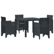 Set da Pranzo per Giardino 5 pcs Antracite Polipropilene