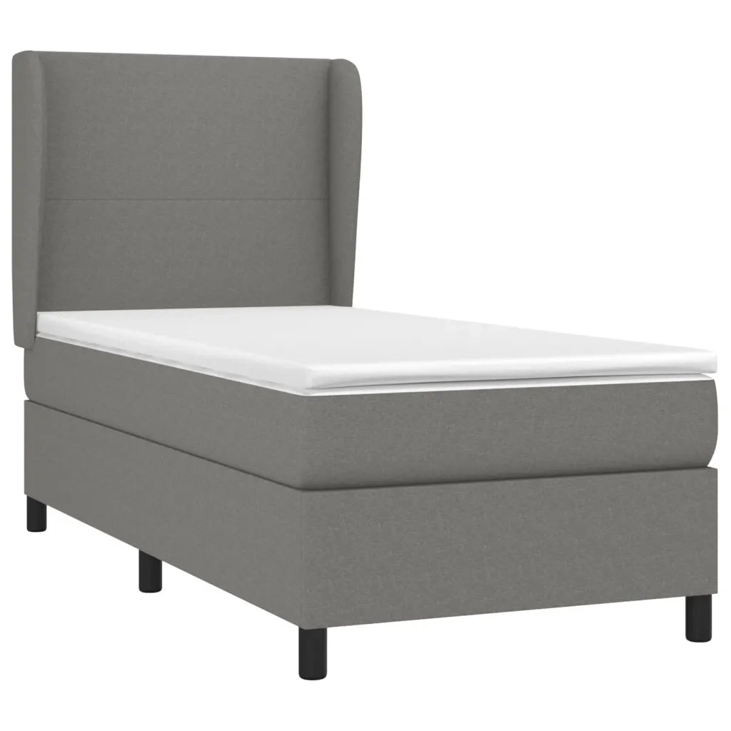 Giroletto a Molle con Materasso Grigio Scuro 80x200 cm Tessuto 3127758