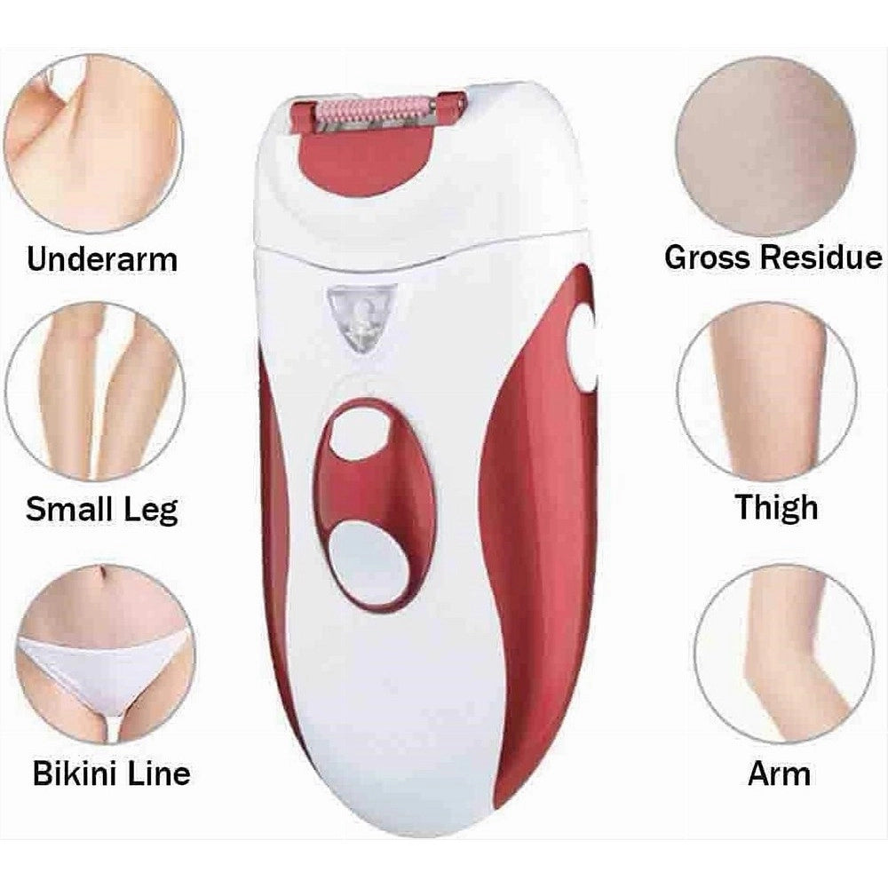 Trade Shop - Set Epilatore Rasoio Ricaricabile Donna 2in1 Dispositivo Elettrico Corpo Gm-2118 -