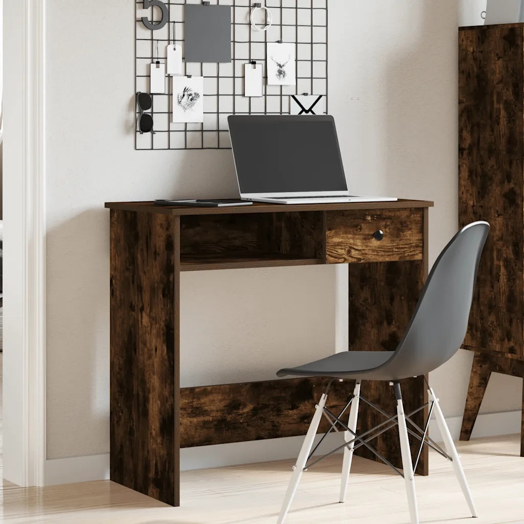 Scrivania Rovere Fumo 80x40x75 cm in Legno Multistrato 860476