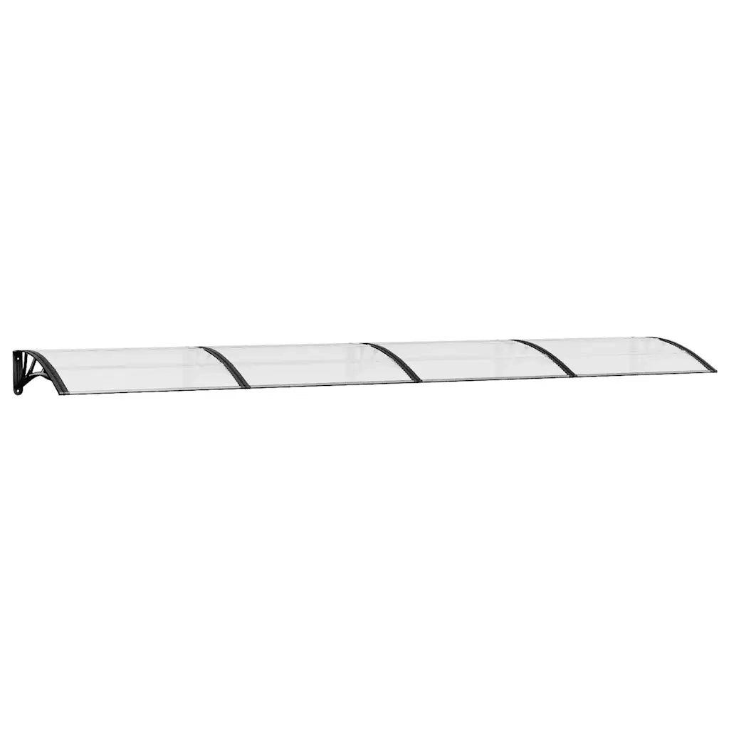 Tettoia per Porta Nero e Trasparente 400x75 cm in Policarbonato CFW4545707