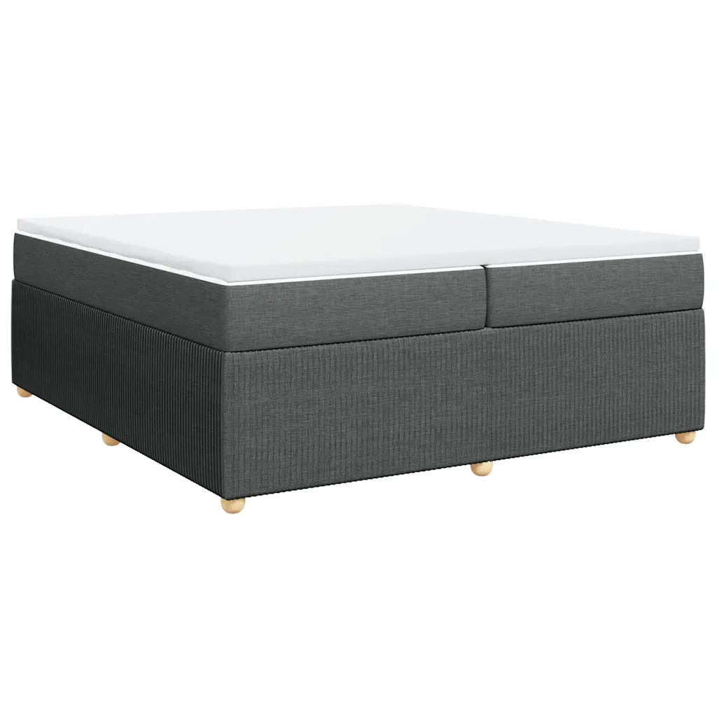 Giroletto a Molle con Materasso Grigio Scuro 200x200 cm Tessuto