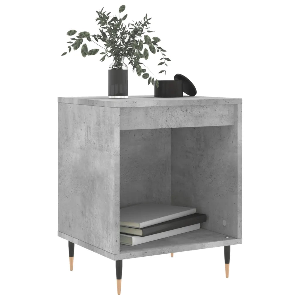 Comodini 2pz-Set di 2 Tavolino da notte Grigio Cemento 40x35x50 cm in Legno Multistrato 477147
