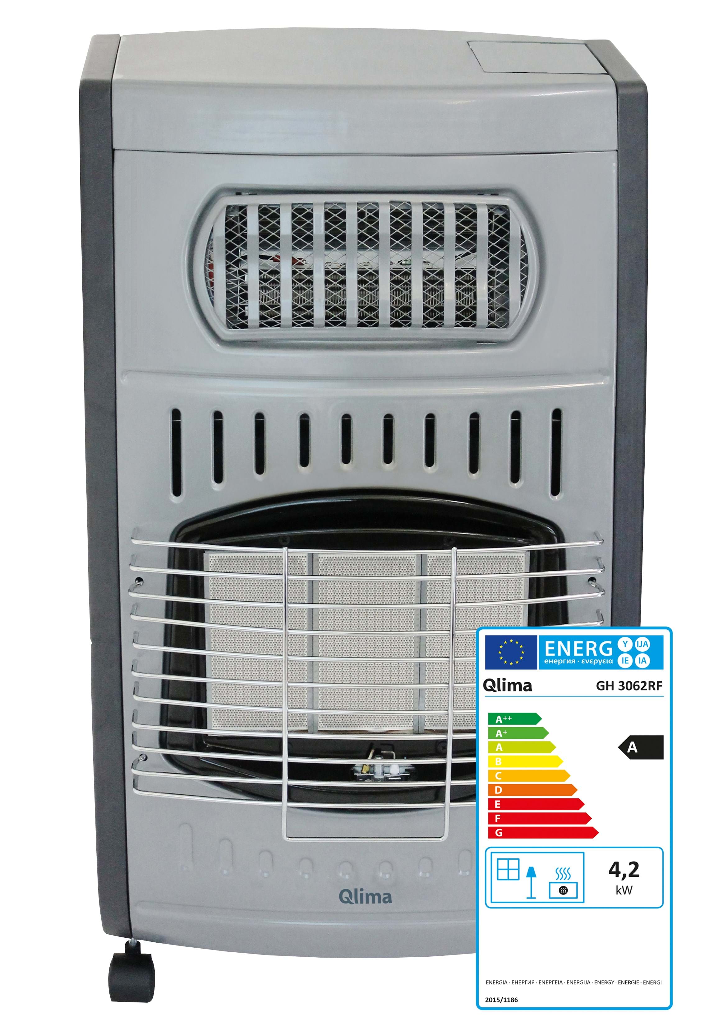 Stufa a Gas Gpl da Interno ad Infrarossi Ventilata 4.2 kW + 2.0 kW Qlima GH3062RF Grigia