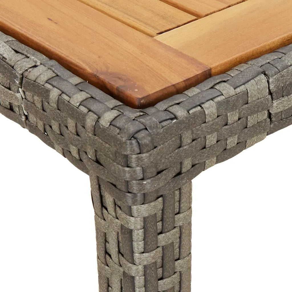 Tavolo Giardino 190x90x75 cm Polyrattan Legno di Acacia Grigio 316723