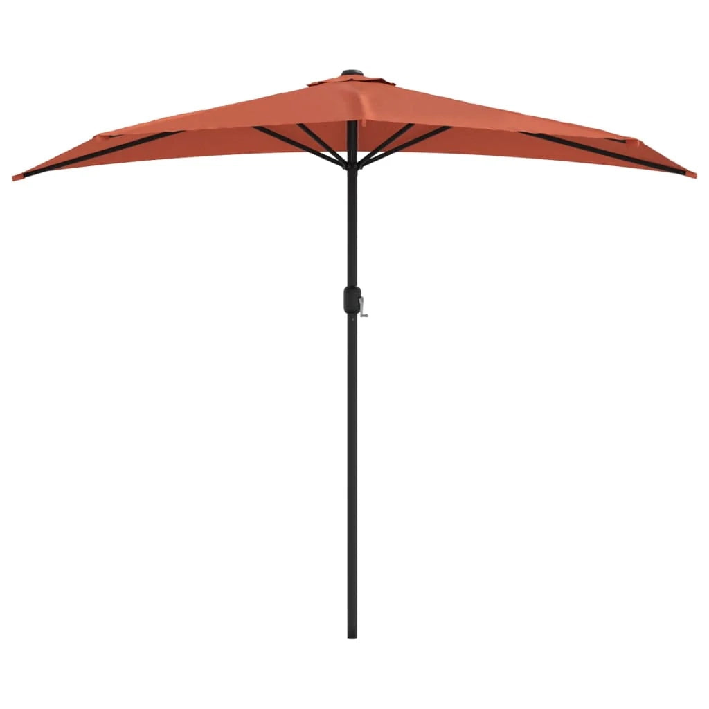Ombrellone da balcone e palo in alluminio 270 x 135 x 245 cm arancione 02_0008312