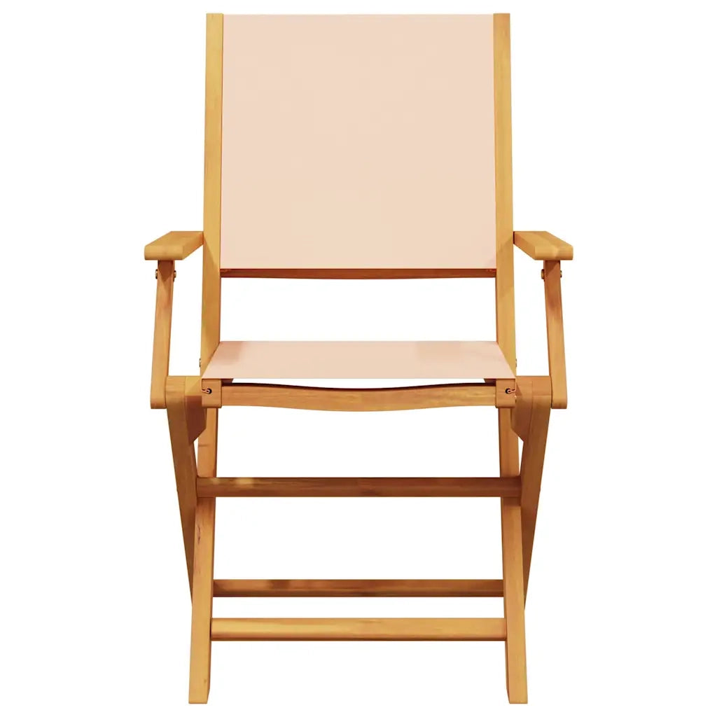Sedie da Giardino 2pz Beige Legno Massello di Acacia e Tessuto 367672