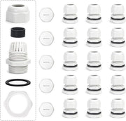 Set di 15 cavi a prova d'acqua in nylon, con 5 connettori, attraversamento di cavo in nylon grigio per diverse connessioni di cavo