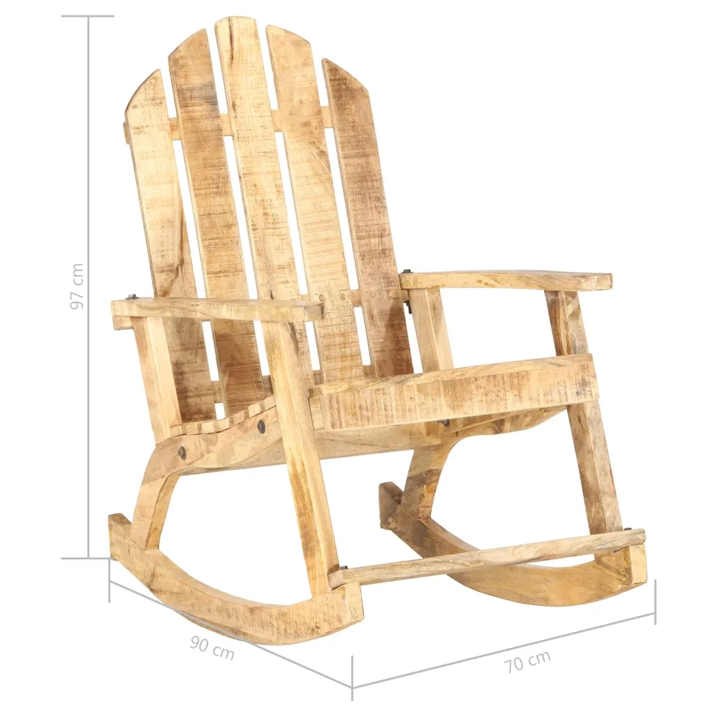 Sedia a Dondolo da Giardino in Legno Massello di Mango 285883