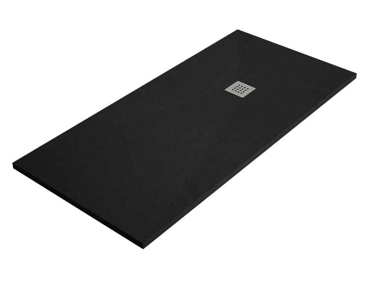 Piatto doccia ARDESIA 100x150 cm Nero griglia in acciaio
