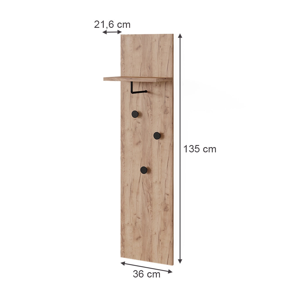 Vicco Appendiabiti a parete Quercia dorata 36 x 135 cm